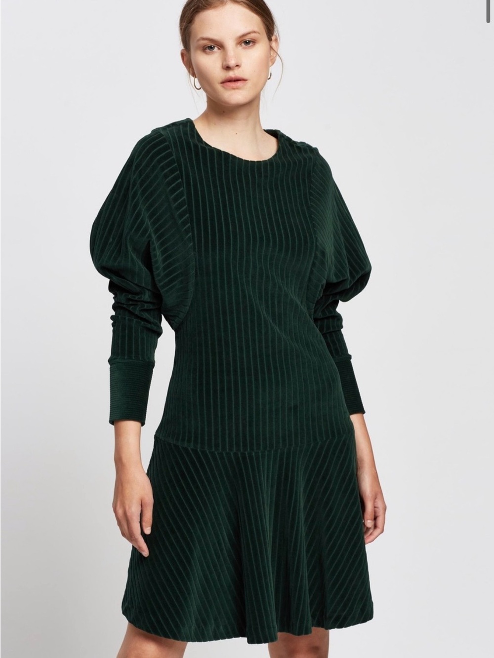 Kenzo Dark Green Corduroy Midi Dress